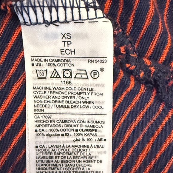 Old Navy Striped Short Sleeve Top with Ruffle Sleeves, Size XS - Picture 7 of 8